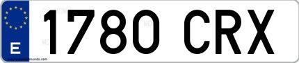 Ejemplo de matrícula española 1780 CRX