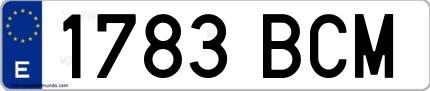 Ejemplo de matrícula española 1783 BCM