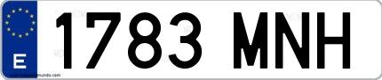 Ejemplo de matrícula de coche ordinaria 1783 MNH