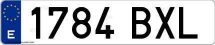 Ejemplo de matrícula española 1784 BXL