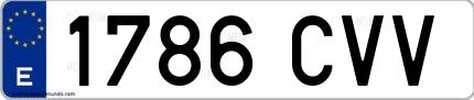 Ejemplo de matrícula española 1786 CVV