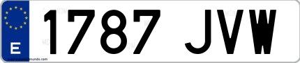 Ejemplo de matrícula española 1787 JVW