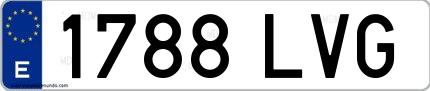 Ejemplo de matrícula española 1788 LVG