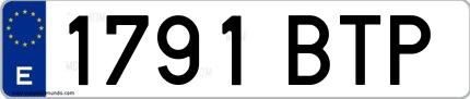 Ejemplo de matrícula española 1791 BTP