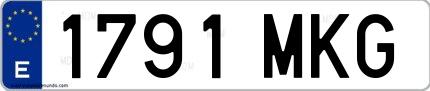 Ejemplo de matrícula española 1791 MKG