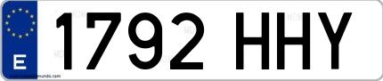 Ejemplo de matrícula española 1792 HHY