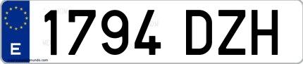 Ejemplo de matrícula española 1794 DZH