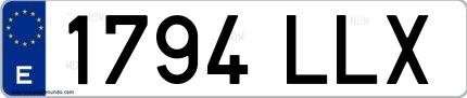 Ejemplo de matrícula española 1794 LLX