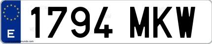 Ejemplo de matrícula española 1794 MKW