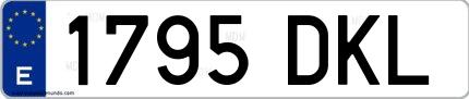 Ejemplo de matrícula española 1795 DKL