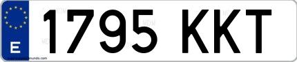 Ejemplo de matrícula española 1795 KKT