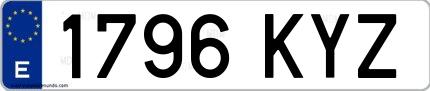 Ejemplo de matrícula española 1796 KYZ