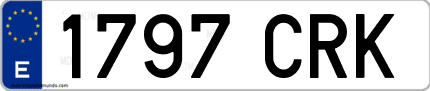 Ejemplo de matrícula de coche ordinaria 1797 CRK