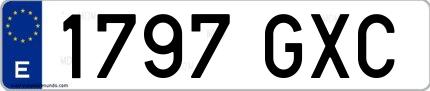 Ejemplo de matrícula española 1797 GXC