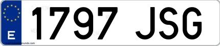 Ejemplo de matrícula española 1797 JSG