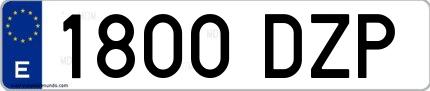 Ejemplo de matrícula española 1800 DZP