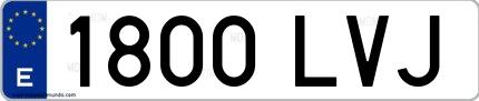 Ejemplo de matrícula española 1800 LVJ
