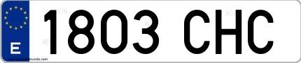 Ejemplo de matrícula española 1803 CHC