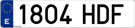 Ejemplo de matrícula española 1804 HDF