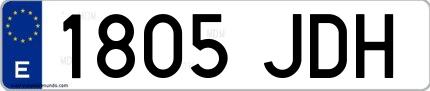 Ejemplo de matrícula española 1805 JDH