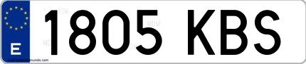 Ejemplo de matrícula española 1805 KBS