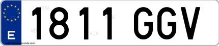 Ejemplo de matrícula española 1811 GGV