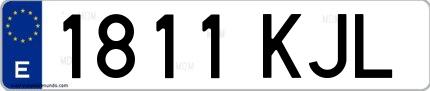 Ejemplo de matrícula española 1811 KJL
