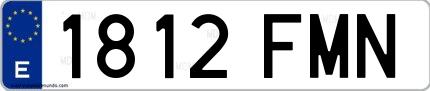 Ejemplo de matrícula española 1812 FMN