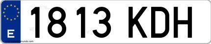 Ejemplo de matrícula española 1813 KDH
