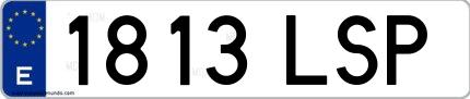 Ejemplo de matrícula española 1813 LSP