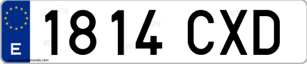 Ejemplo de matrícula de coche ordinaria 1814 CXD