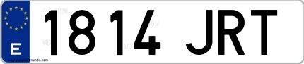 Ejemplo de matrícula española 1814 JRT