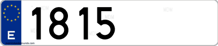 Ejemplo de matrícula de coche ordinaria 1815 