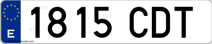 Ejemplo de matrícula de coche ordinaria 1815 CDT