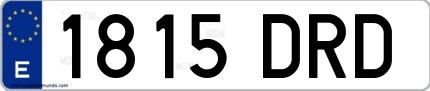 Ejemplo de matrícula española 1815 DRD