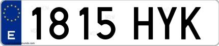 Ejemplo de matrícula española 1815 HYK