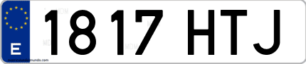 Ejemplo de matrícula de coche ordinaria 1817 HTJ