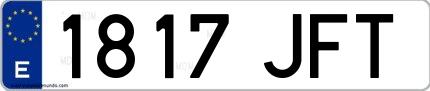 Ejemplo de matrícula española 1817 JFT