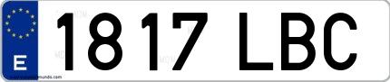 Ejemplo de matrícula española 1817 LBC