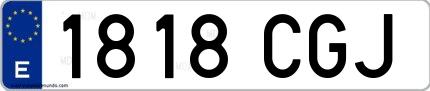 Ejemplo de matrícula española 1818 CGJ