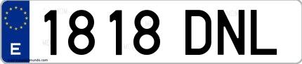 Ejemplo de matrícula española 1818 DNL