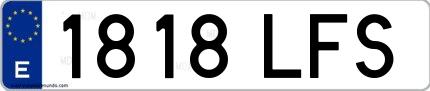 Ejemplo de matrícula española 1818 LFS