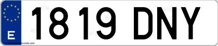 Ejemplo de matrícula española 1819 DNY