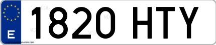 Ejemplo de matrícula española 1820 HTY