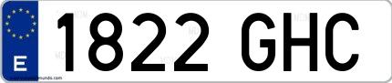 Ejemplo de matrícula española 1822 GHC