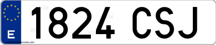 Ejemplo de matrícula de coche ordinaria 1824 CSJ