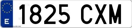 Ejemplo de matrícula española 1825 CXM