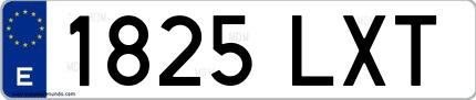 Ejemplo de matrícula española 1825 LXT