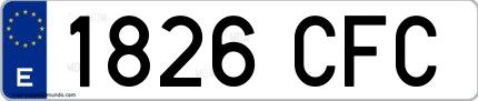 Ejemplo de matrícula española 1826 CFC