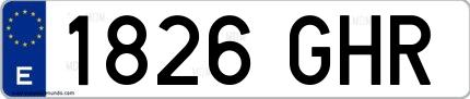 Ejemplo de matrícula española 1826 GHR